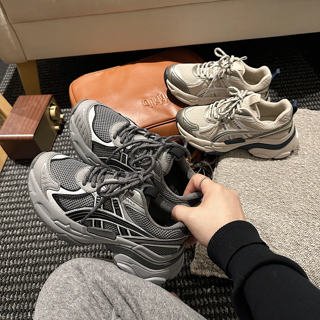 TS/TS【qc】休闲鞋2025秋冬新款加绒时尚百搭运动休闲阿甘老爹鞋