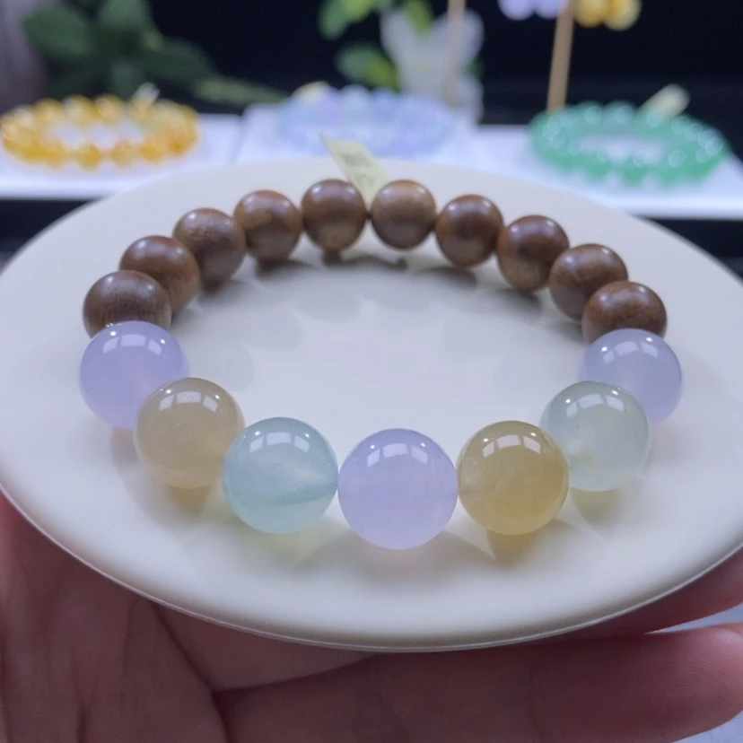 【闪购商品】沉香木手串翡翠西柚红多宝卡12+