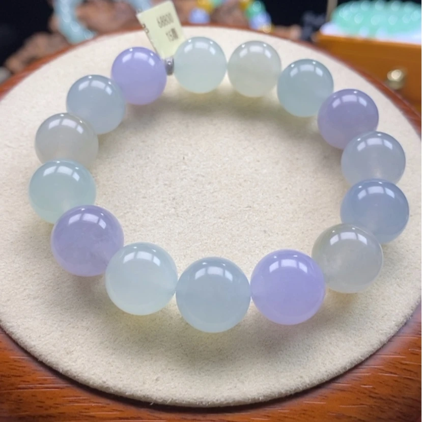 【闪购商品】翡翠颈饰未镶嵌翡翠冰胶马卡龙手串卡13+