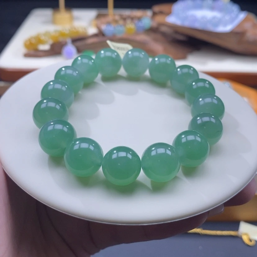 【闪购商品】翡翠手串未镶嵌冰绿手串卡13+