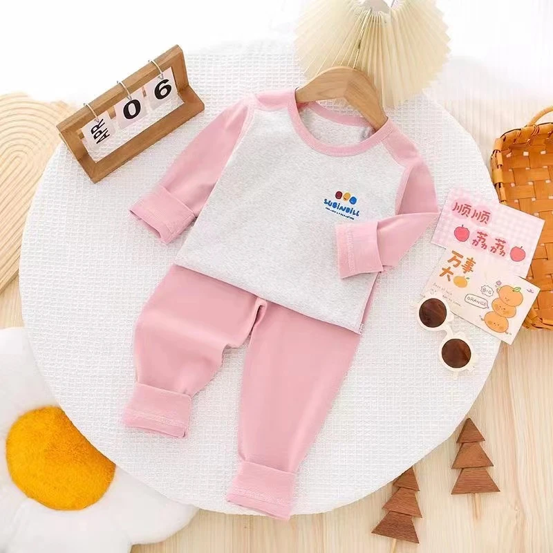 儿童秋衣秋裤保暖加厚小中男女宝宝德绒内衣套装2024秋季新款