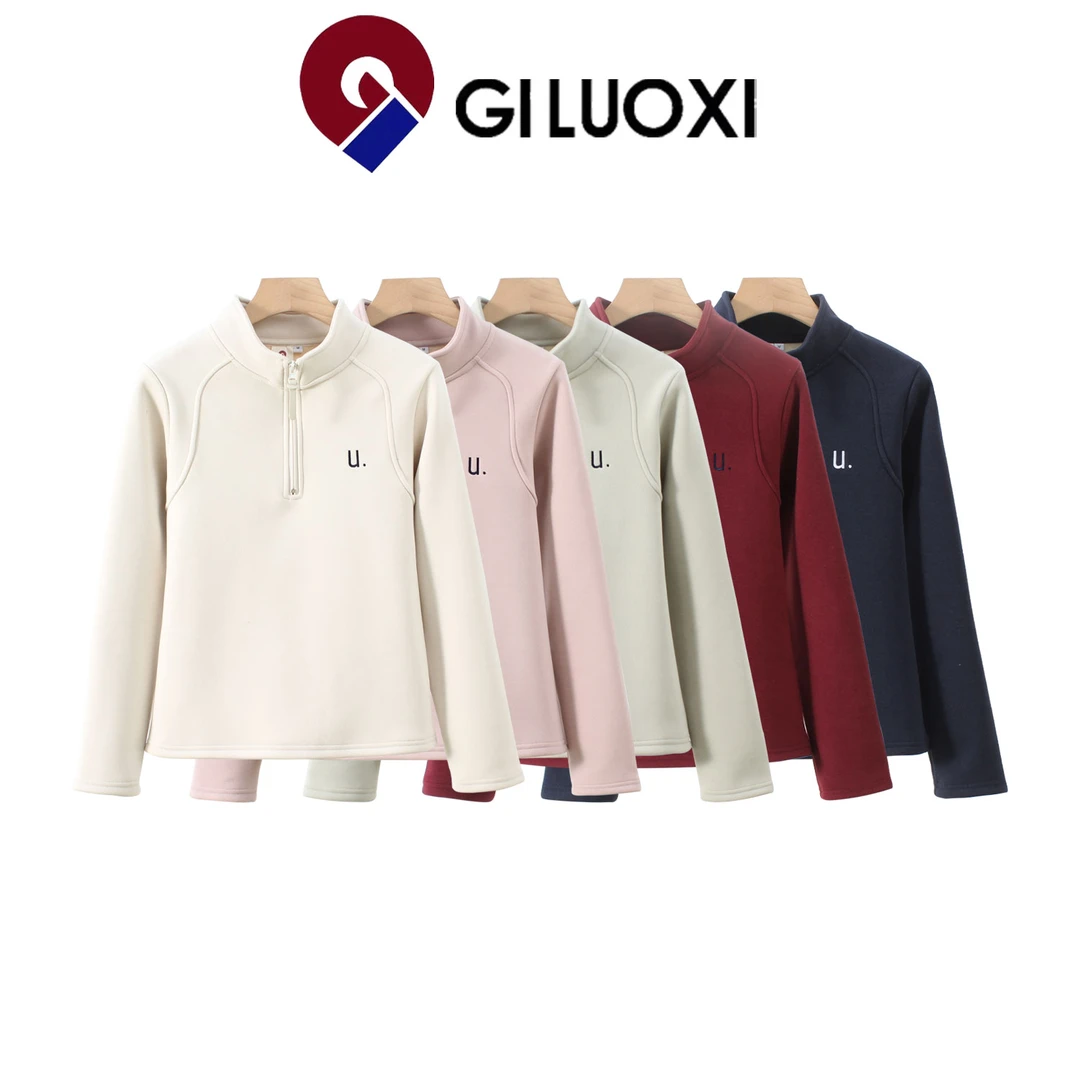 简衣-【羊绒桑蚕丝】外贸2024休闲百搭显瘦加绒保暖立领卫衣-0028