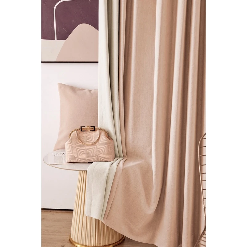 【时光线条】雪尼尔高温定型全遮光素色2025新款客厅卧室高端窗帘