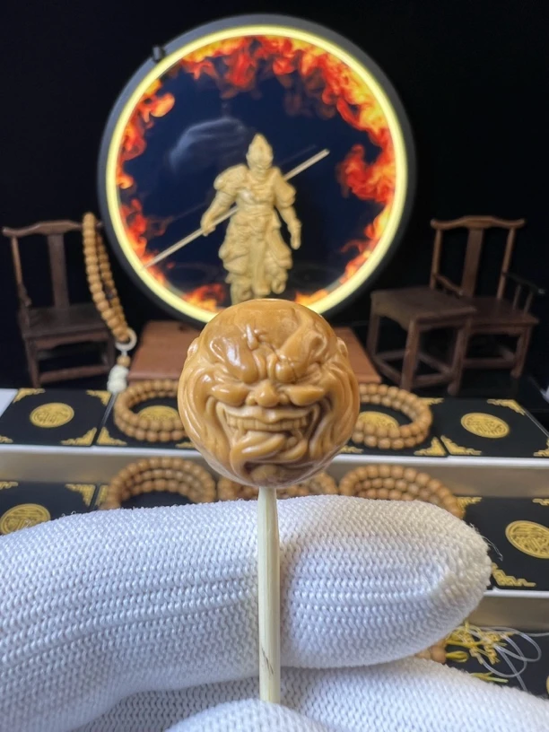 【壹念出品】-雕刻单籽-舔僧左右素籽-原皮原色全品无暇