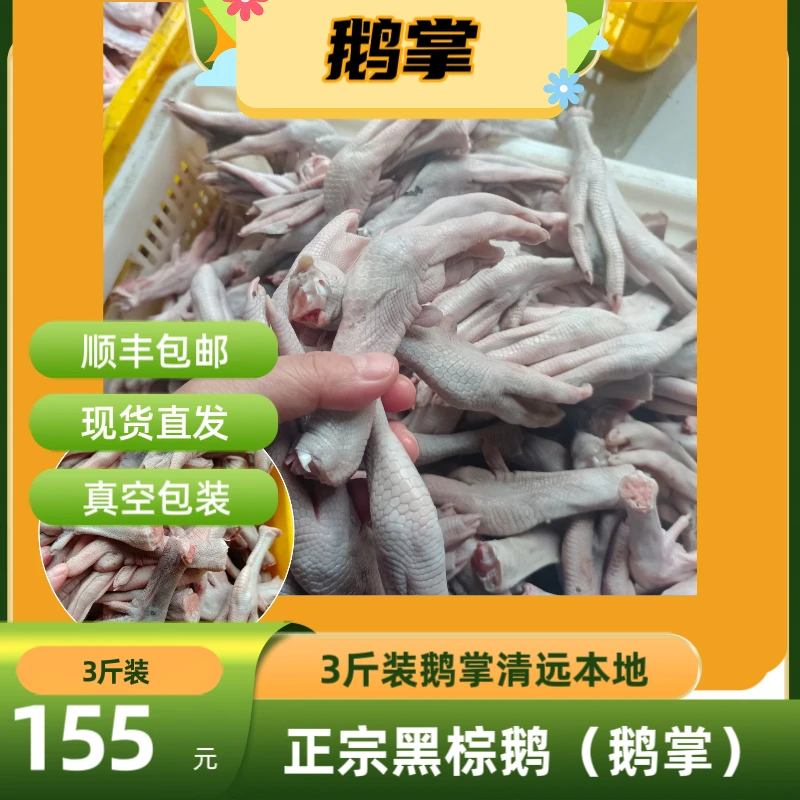 鹅掌正宗广东清远黑棕鹅鹅掌3斤装每袋顺丰快递发出生鲜食品新鲜