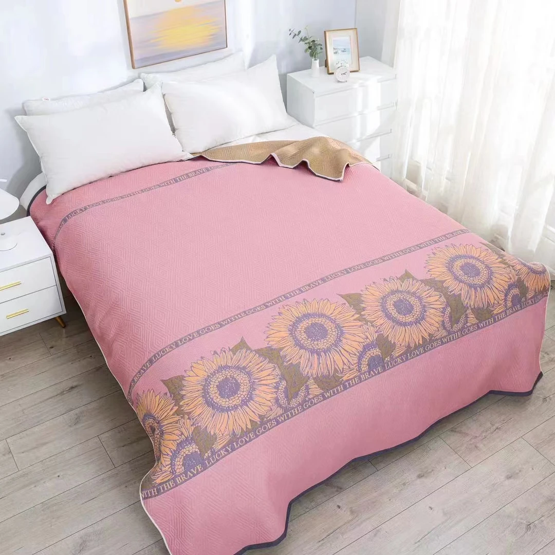 纯棉八层纱布盖毯高端全面毛巾被床盖四季通用床单铺盖毯