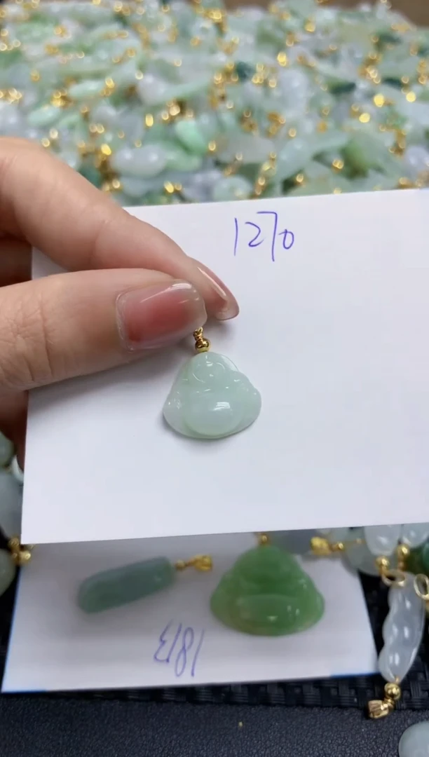 【闪购商品】翡翠挂件合金V天然缅甸翡翠A货