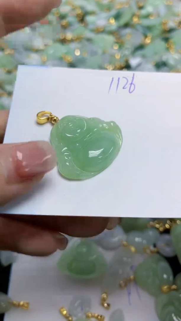 【闪购商品】翡翠挂件合金天然缅甸翡翠A货