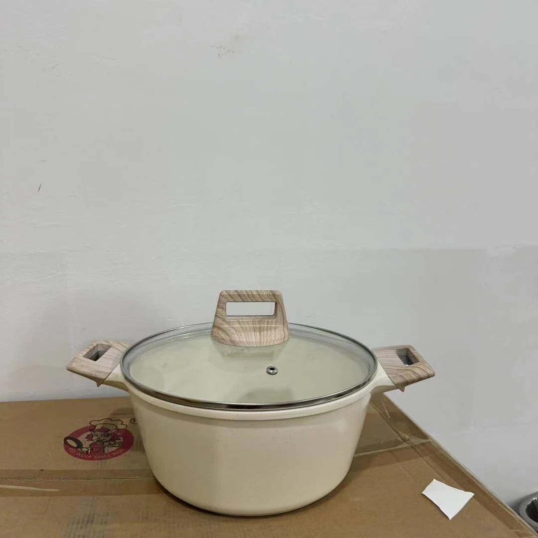 冰淇淋24cm麦饭石不粘汤锅（微瑕，介意勿拍）