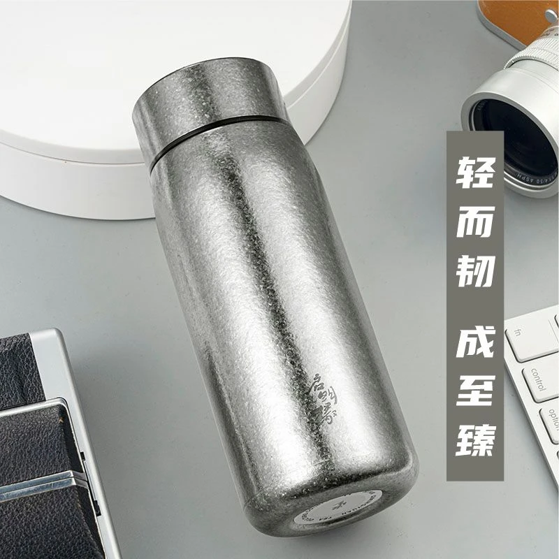 纯钛保温杯保鲜钛杯男士泡茶家用保温杯杯子便携水杯高档礼品6167