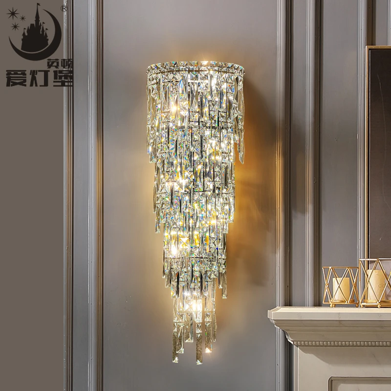 新款水晶壁灯客厅电视背景墙壁灯现代简约轻奢高档大气楼梯装饰灯