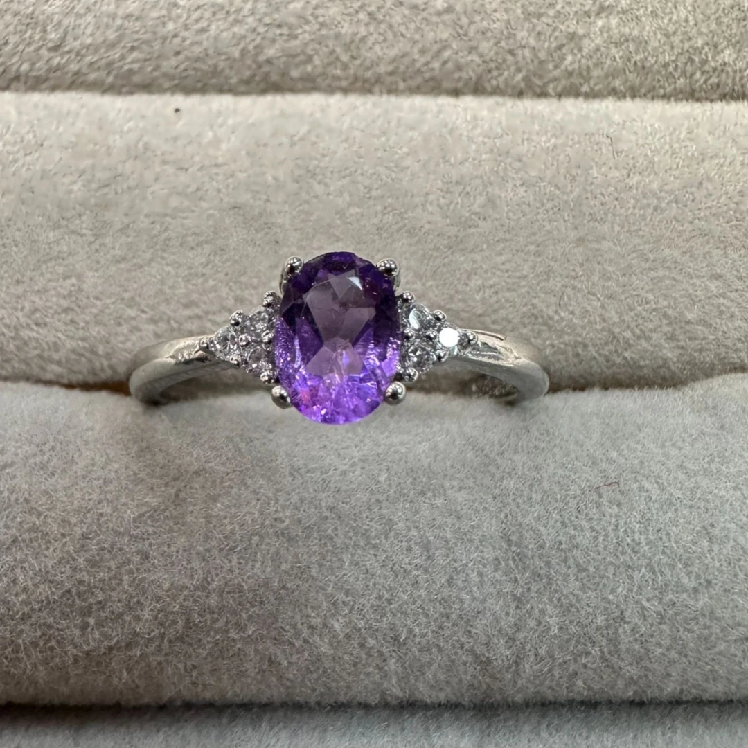 【杨得意珠宝】高端天然紫水晶戒指0001