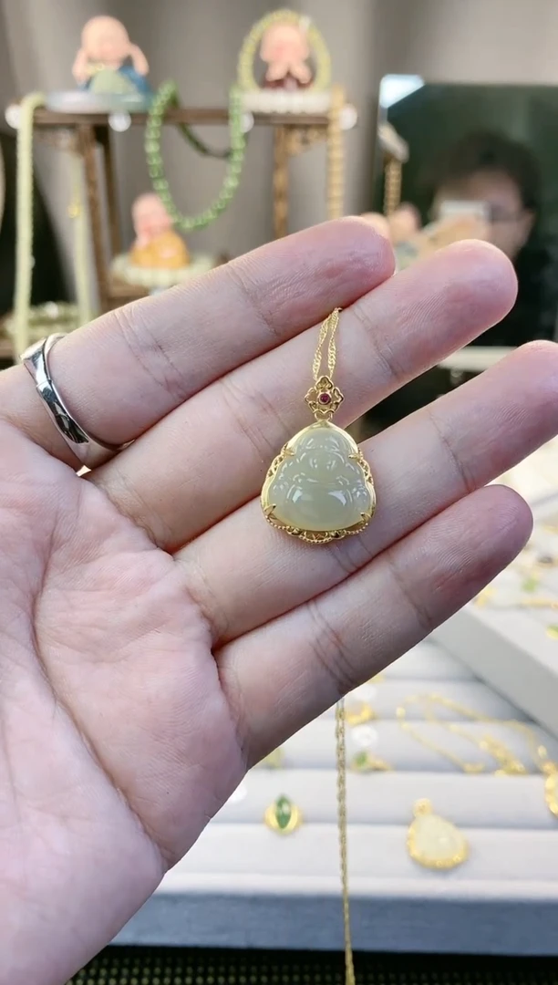 【闪购商品】和田玉/未镶嵌小小佛公全包吊坠/多样性发一