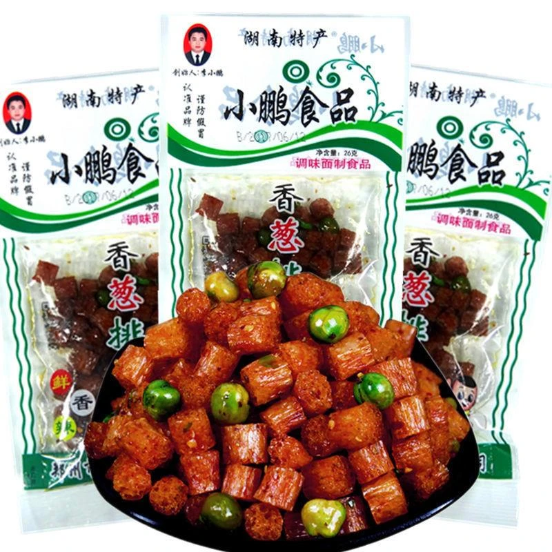 小鹏香葱排骨味麻辣条素食面筋经典童年青豆辣条8090后怀旧零食品
