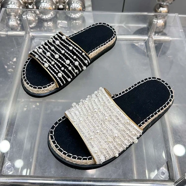 【现货】2024夏季新款真皮一字带露趾凉鞋女外穿平底女鞋L-212