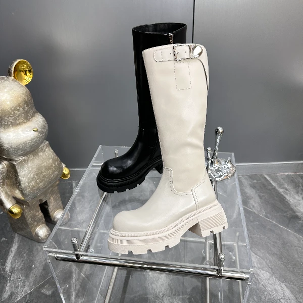 【现货】2023秋季新款女鞋真皮厚底不过膝长筒不掉筒骑士靴8176-17