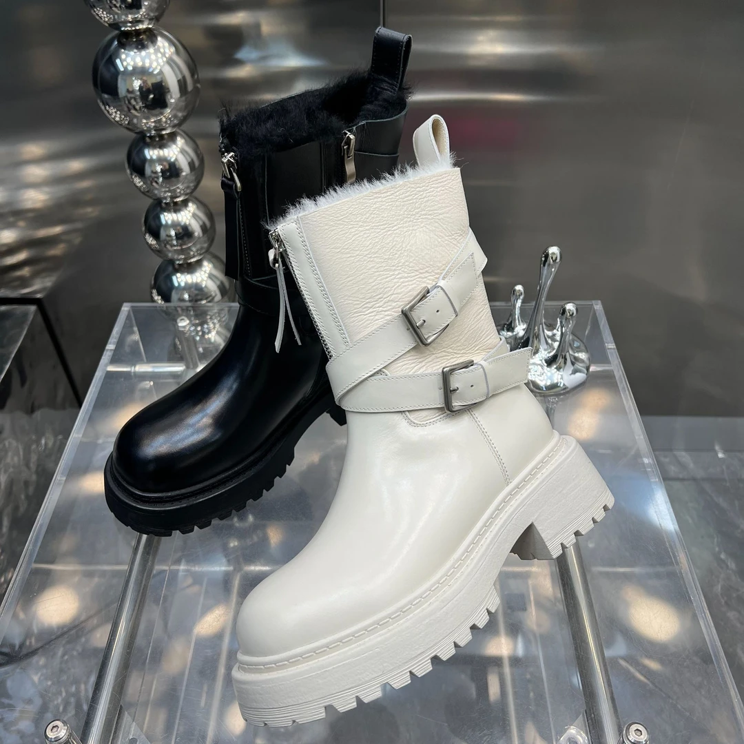 2024冬季新款羊皮毛一体纯皮厚绒雪地靴防滑保暖时尚棉鞋1226-3