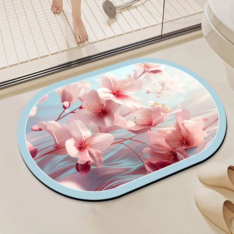 硅藻泥浴室吸水地垫简约卫生间门口速干脚垫洗手间厕所防滑耐脏