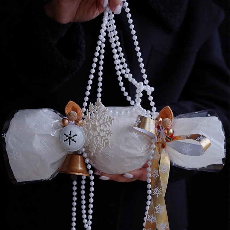 圣诞糖果小拎包手工diy礼物材料包苹果礼物花艺资材花店用品