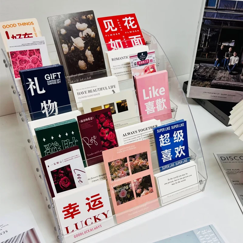 亚克力卡片架装饰实用花店卡片收纳架花店鲜花包装材料