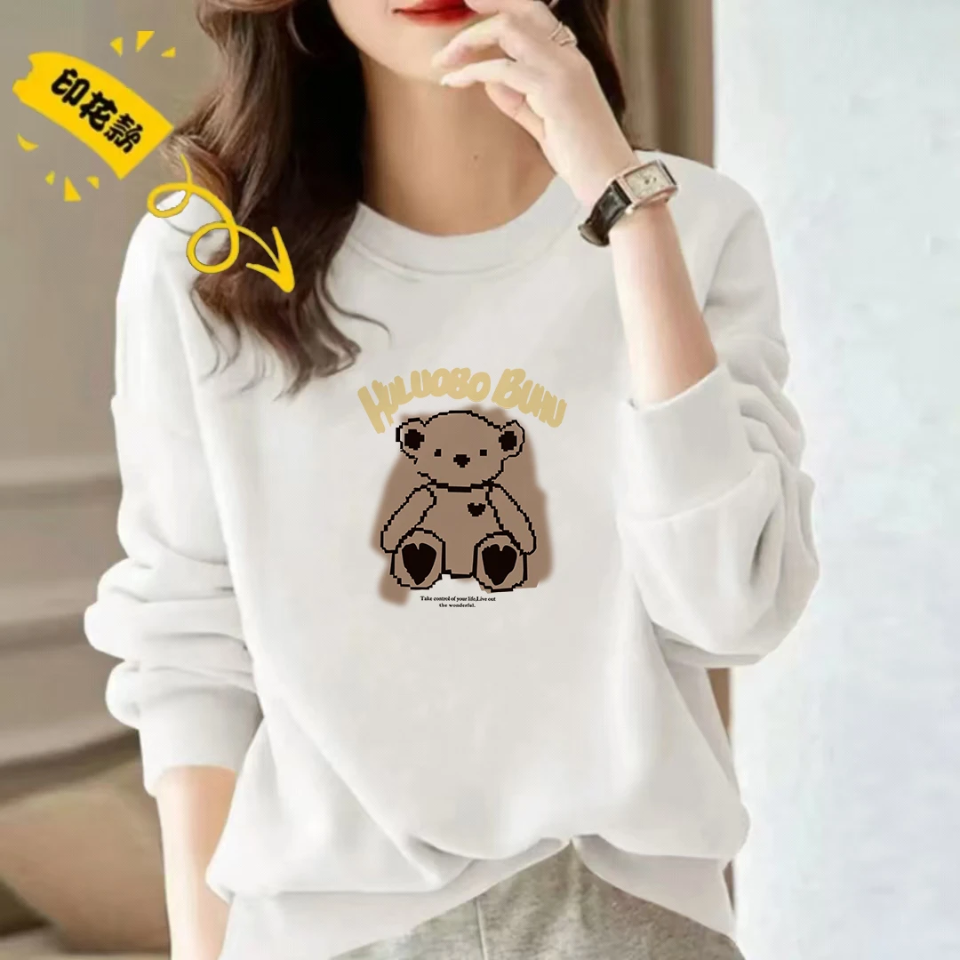 卫衣男女同款情侣装港风印花百搭圆领宽松内搭套头休闲款