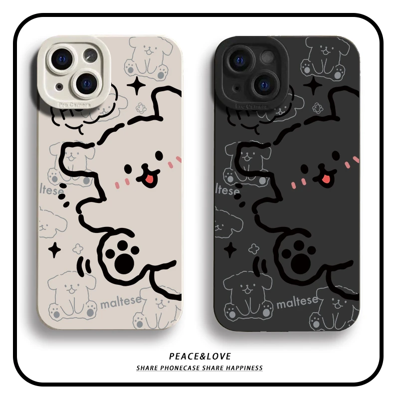 趣味线条小狗苹果15手机壳华为p60oppo适用vivos15一加ace2小米14