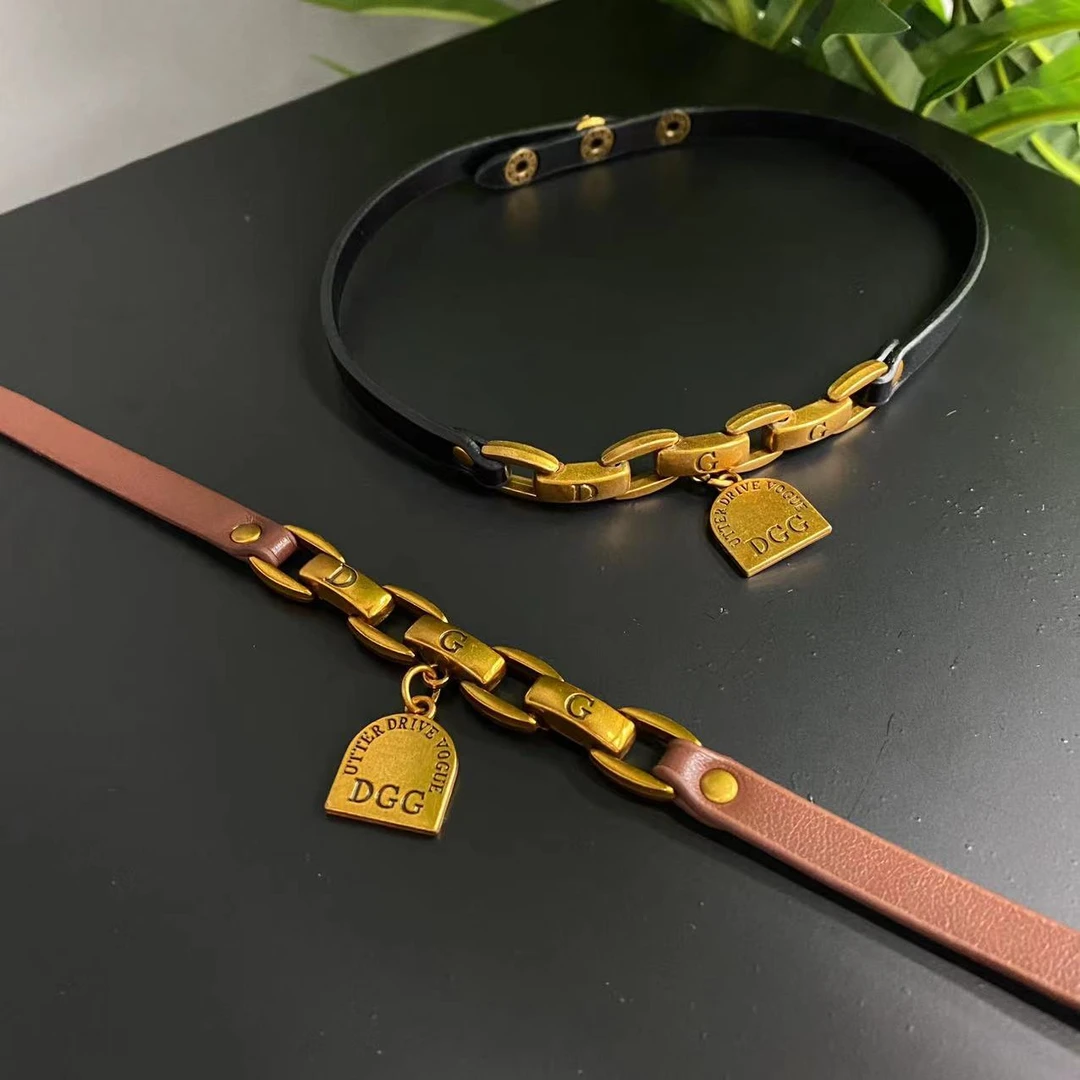 非金属亚克力项链 皮质编织百搭气质素款法式个性项链-2003