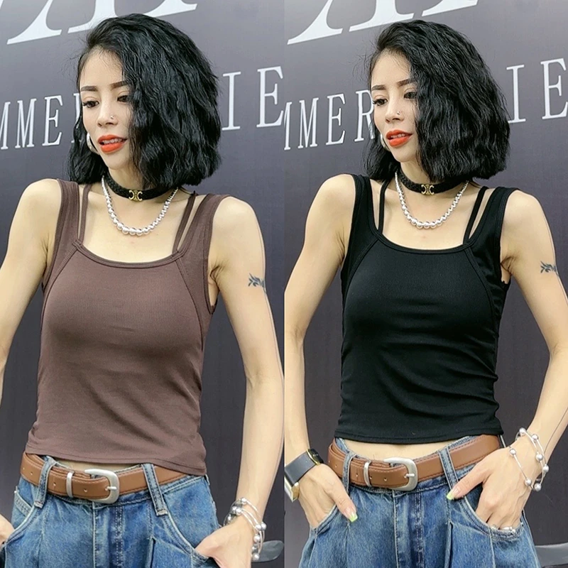 夏季纯色吊带短款打底美背流行韩式女内搭辣妹运动百搭背心-013