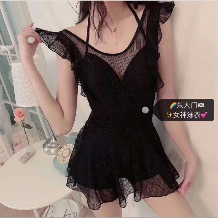 泳衣女2023新款网红款连体遮肚显瘦保守女神性感大小胸美背温泉夏