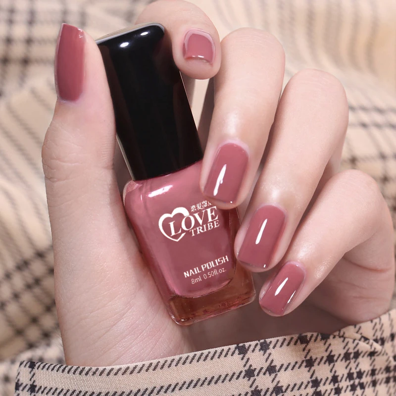 豆沙色免烤指甲油持久不可撕拉显白指甲油网红自然干美甲油流行色