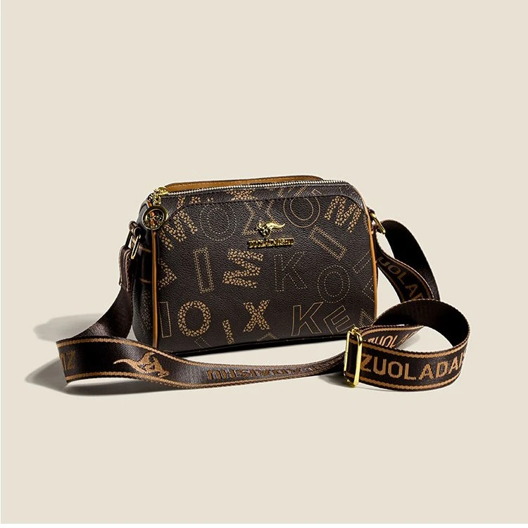 正品包包女2024新款单肩包百搭多层大容量软皮宽带斜挎包枕头包