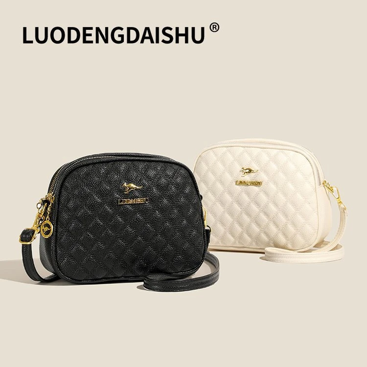 品牌软皮女士绣线菱格女包包2024新款时尚休闲多隔层单肩包斜挎包