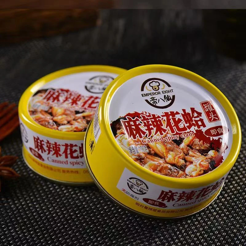 麻辣花蛤海鲜零食即食小吃蛤蜊酱肉麻辣零食下饭菜罐装储存