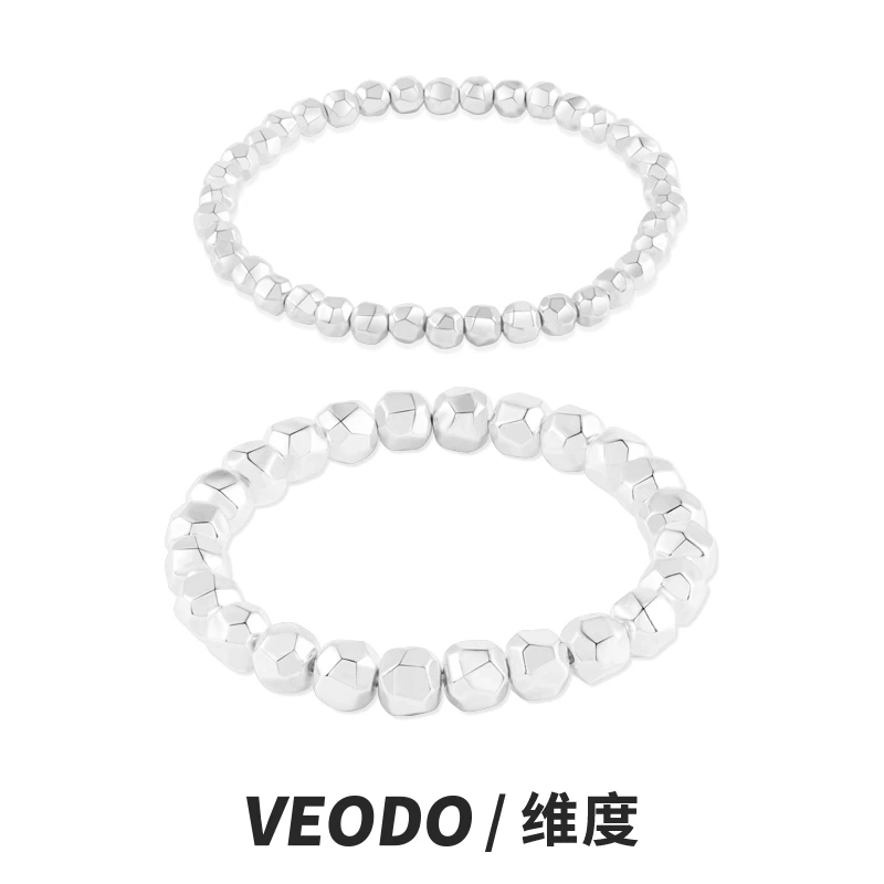 925银手链 【银河无相】情侣款纯银单圈碎银手串叠戴弹力百搭简约