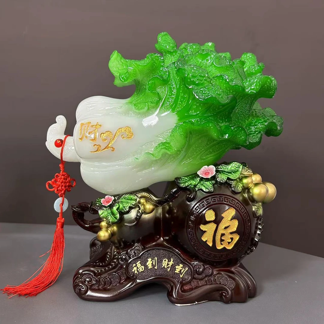 创意福到财到白菜摆件玄关酒柜鞋柜送礼装饰品高档大号貔貅前台