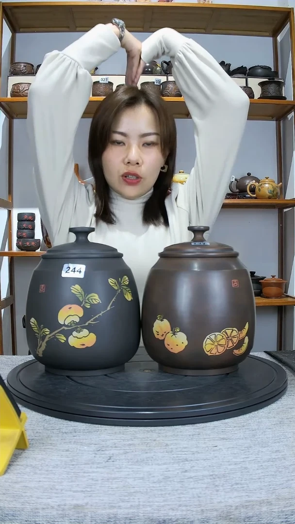 【闪购商品】紫陶1只彩填罐1只彩填精磨罐244
