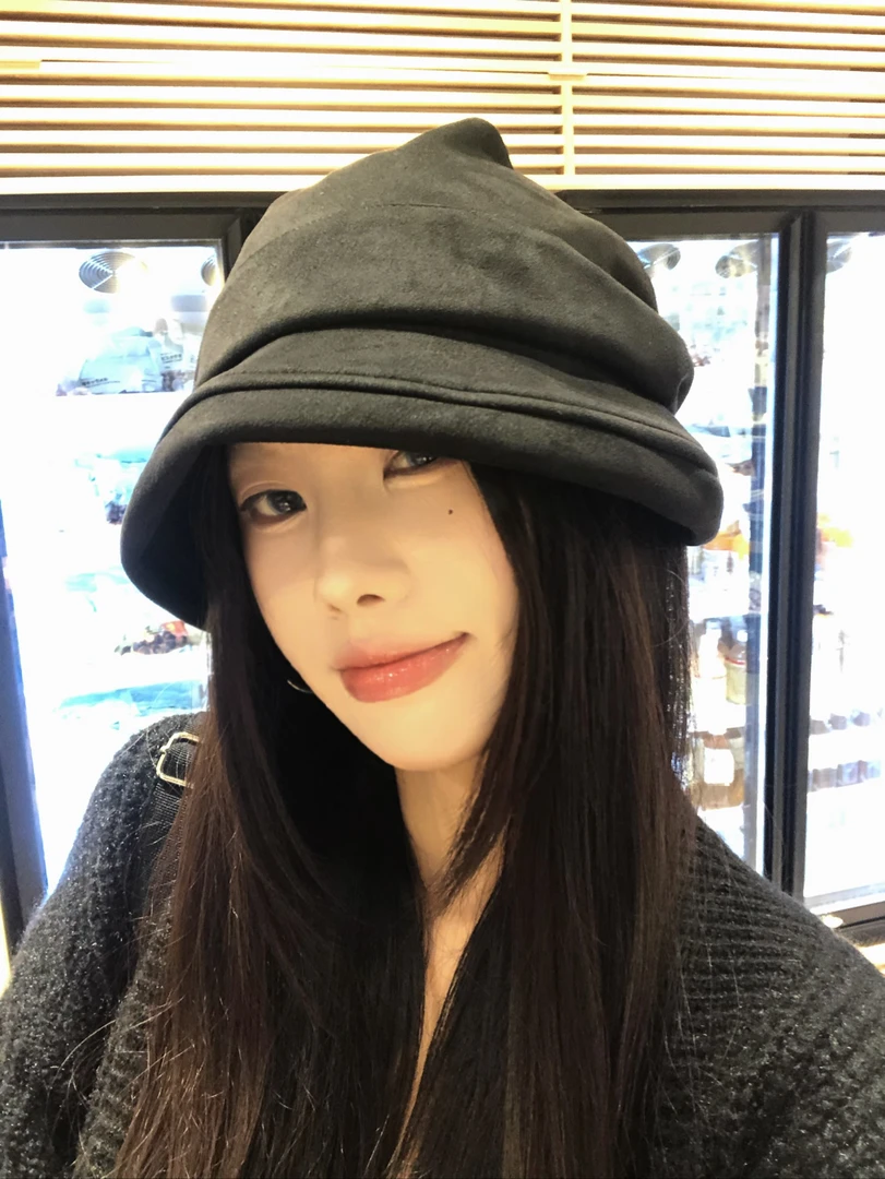 版型巨好堆堆帽子网红帽女秋冬季黑色百搭堆堆帽时尚显脸小盆帽