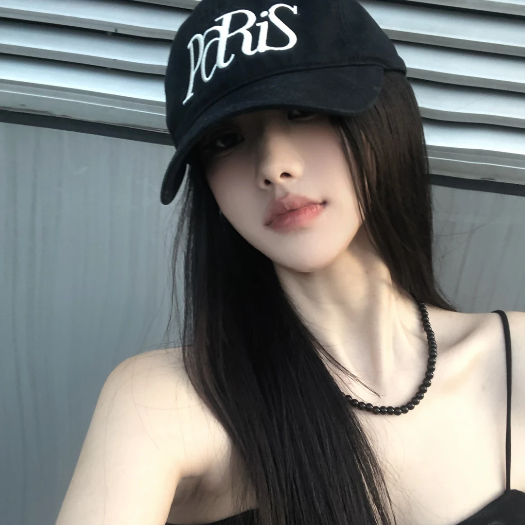 Ouipack美式复古新款棉刺绣字母大头围鸭舌帽子男显脸小棒球帽女