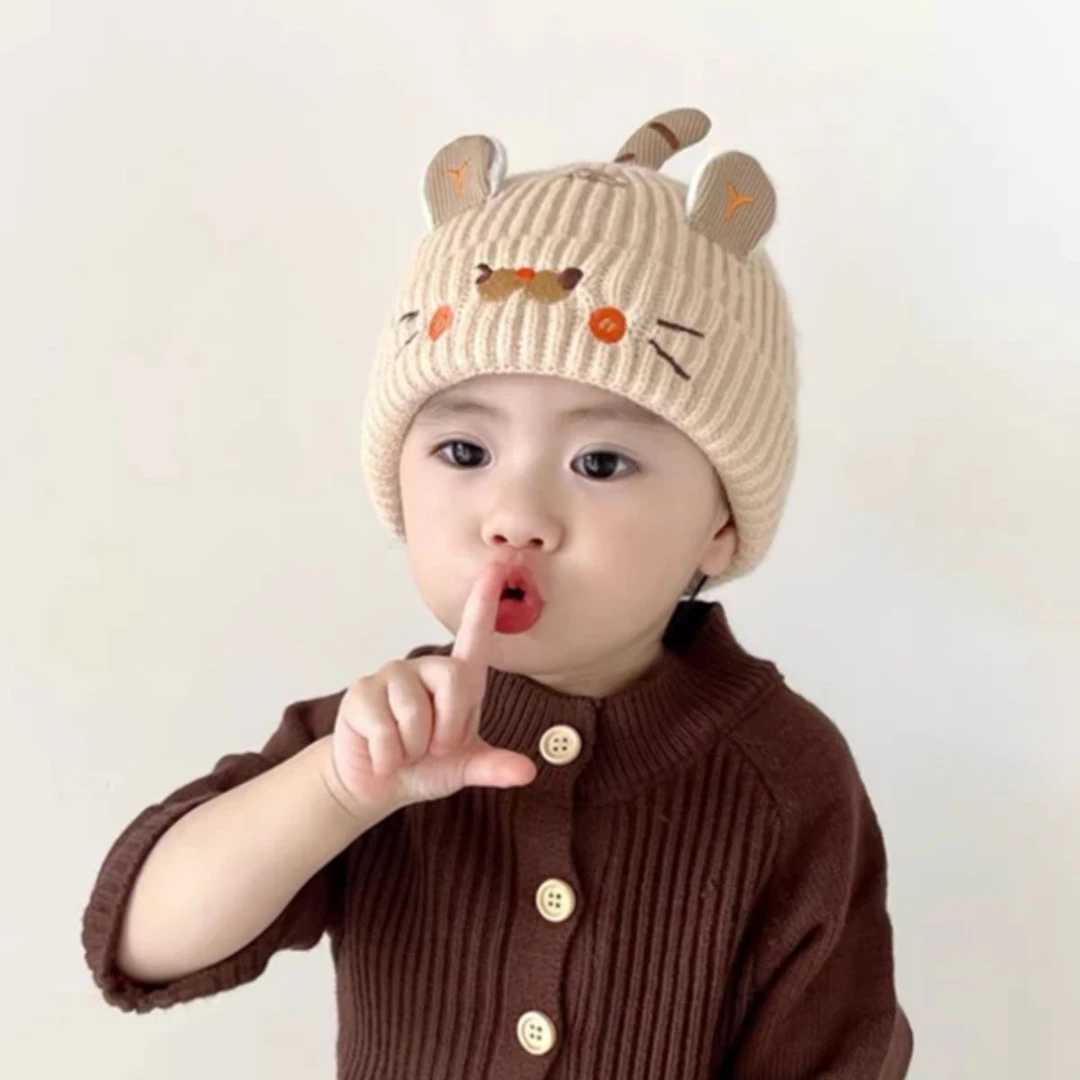 婴儿帽子秋冬款超萌可爱新生婴幼儿毛线帽男女宝宝冬季小童针织帽