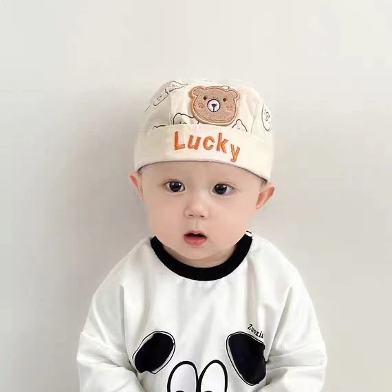 婴儿帽子春秋宝宝地主帽男女婴儿小月龄海盗帽新生儿胎帽超萌可爱