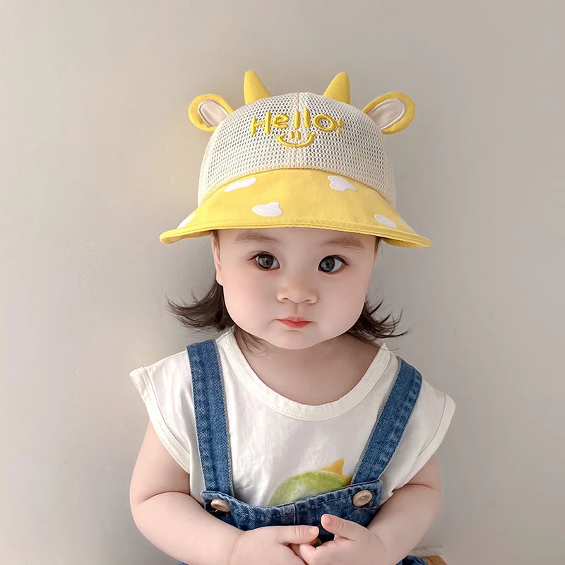 宝宝儿童帽子夏季透气网眼大檐防晒遮阳帽可爱男童女童鸭舌棒球帽