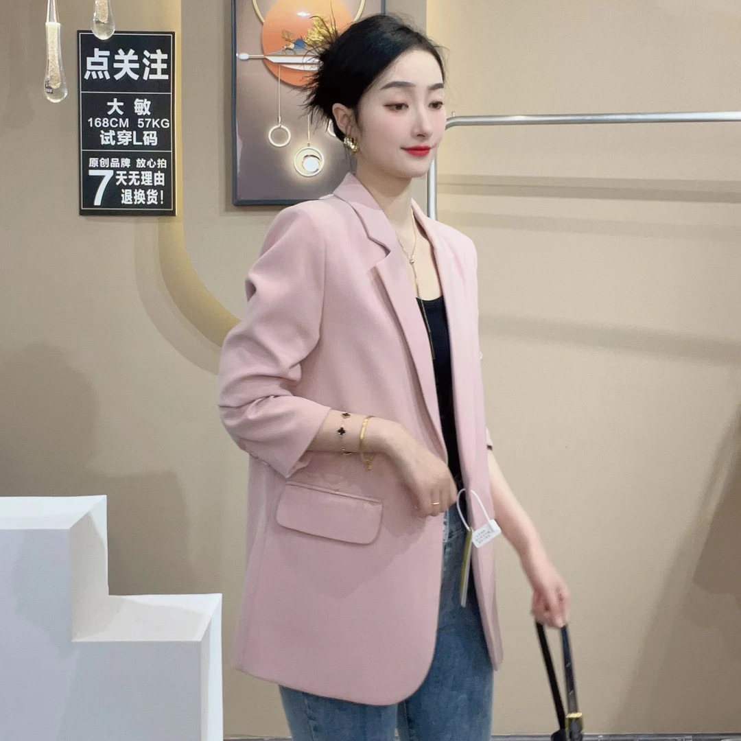 高级设计感小个子西装外套女小众2023春秋新款气质宽松后背开叉