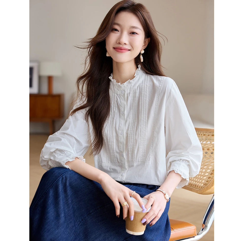 气质简约洋气法式甜美优雅小衫显瘦减龄高颜值设计感衬衫00092