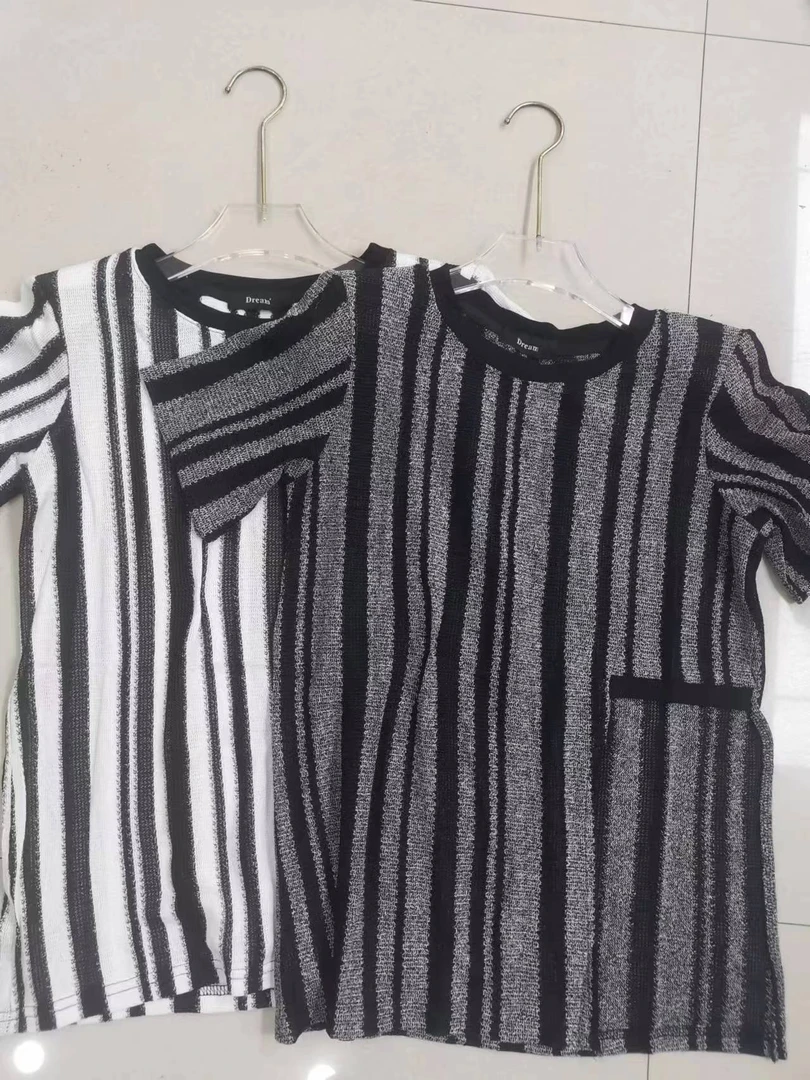 《嘉怡推荐》设计款条纹垫肩短袖