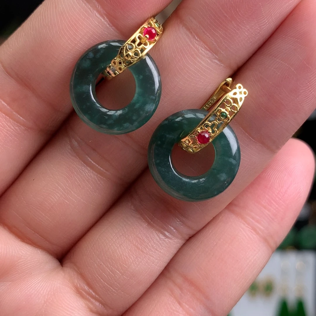 【闪购商品】翡翠耳饰银S925镶嵌