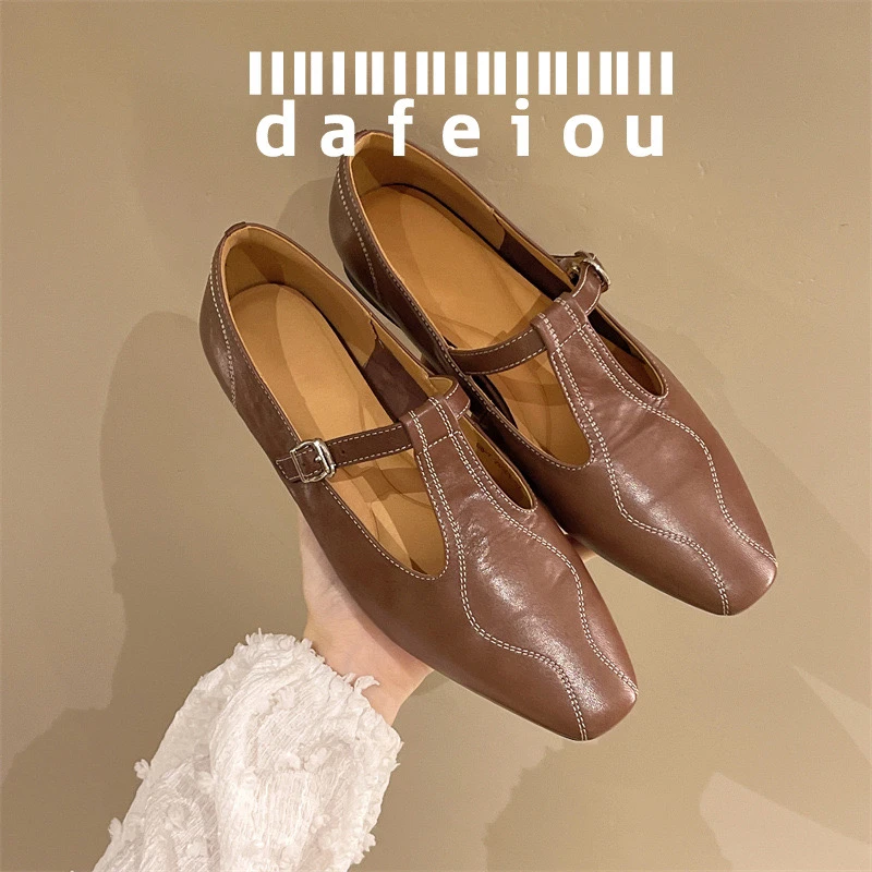 头层羊皮法式复古小单鞋2024夏季新款低跟平底时尚通勤休闲小皮鞋