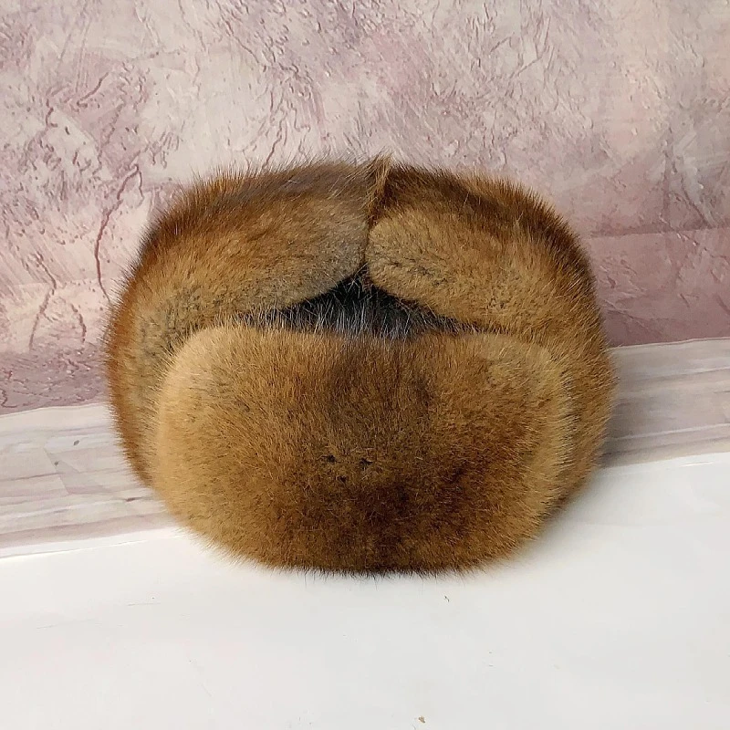 新款男士冬季保暖雷锋帽中老年貂毛复古防风护耳户外骑行棉帽子