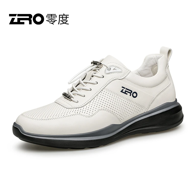 【官方旗舰】零度男鞋2025新款真皮柔软透气轻便免系带运动休闲鞋子