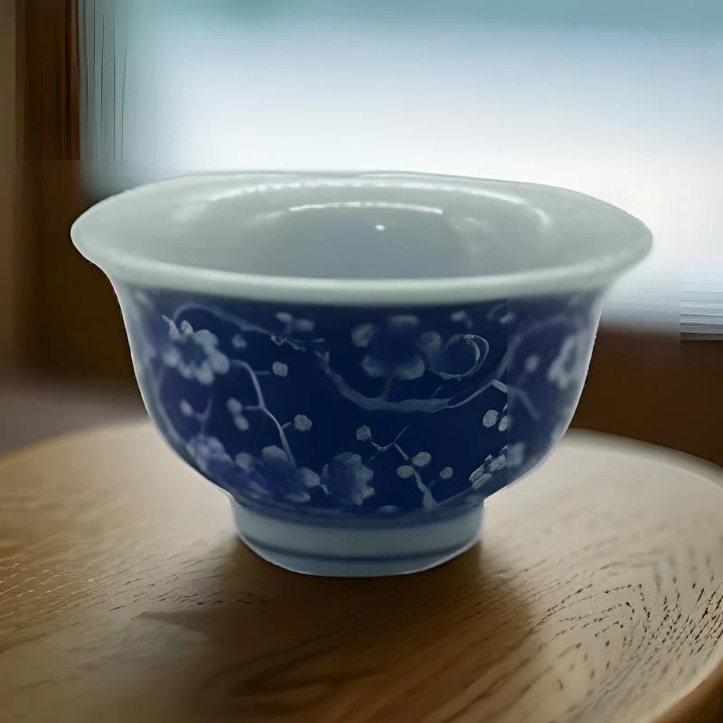 青花纯手工茶具复古陶瓷主人杯手绘龙纹白瓷柴窑名窑全手工缠枝