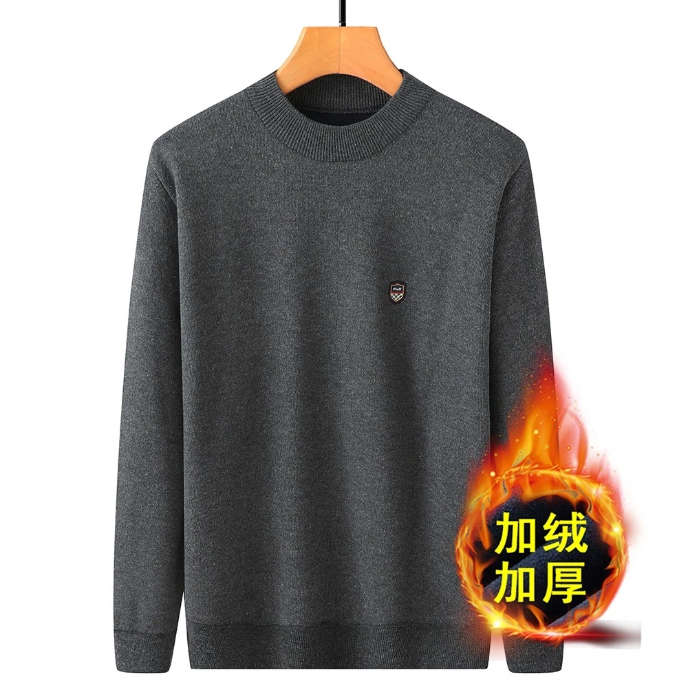 【C魅甄选】线下299！加绒加厚秋冬季刺绣休闲时尚百搭圆领针织衫